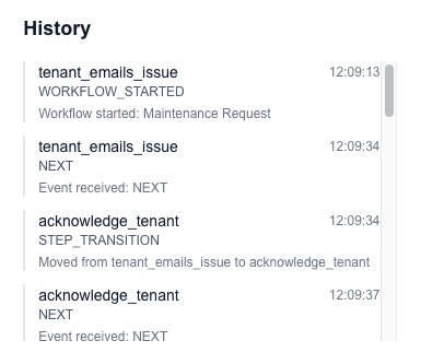 Workflow Tracking Screenshot